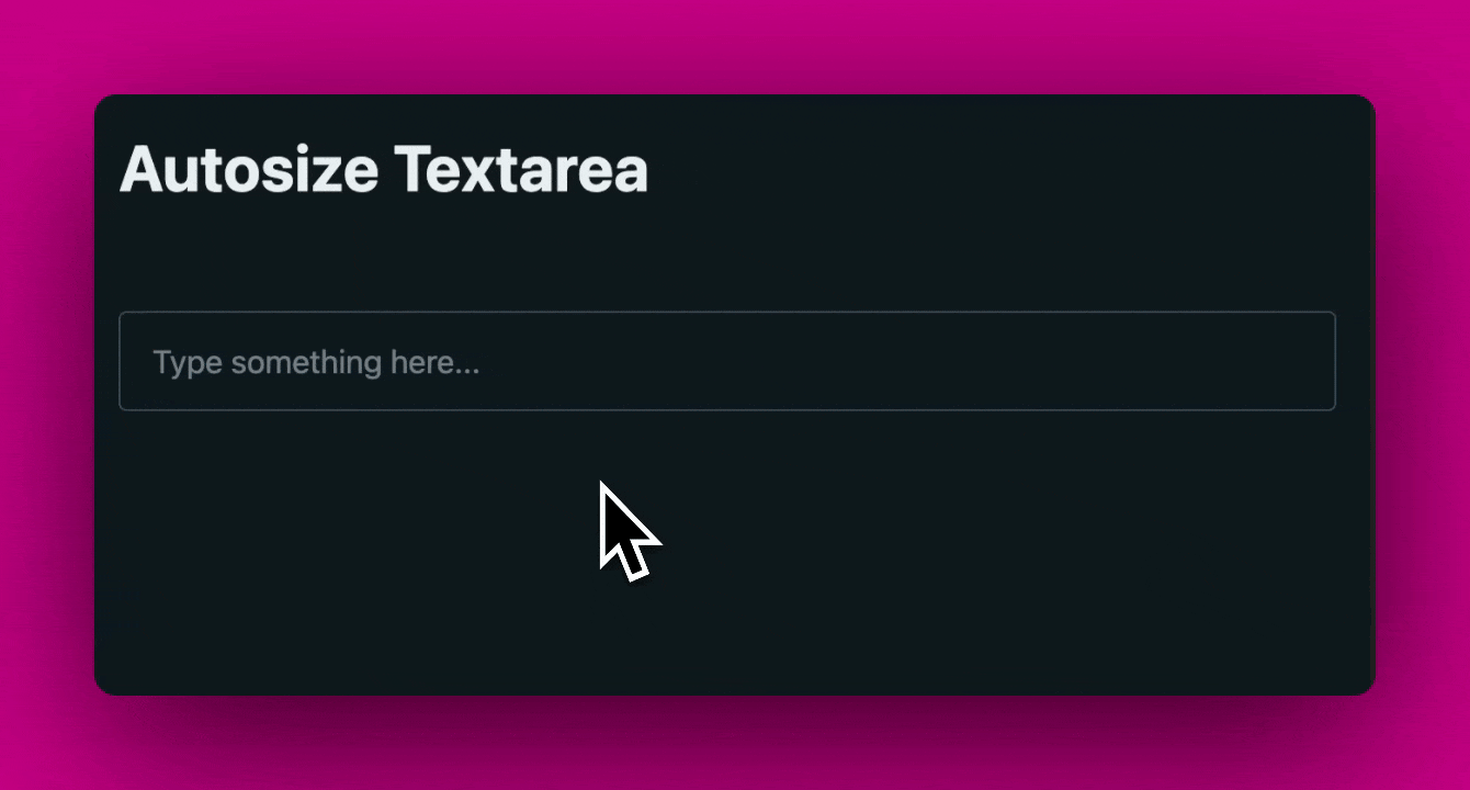 the textarea growing vertically as more content is added