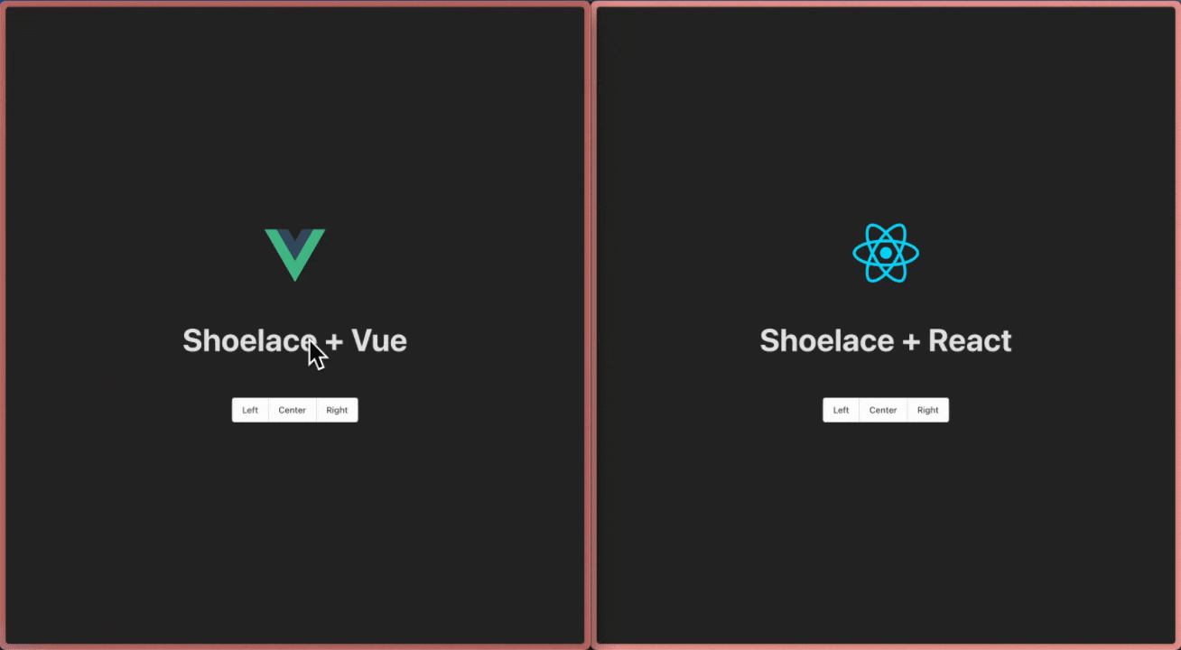 Shoelace in Vue and React